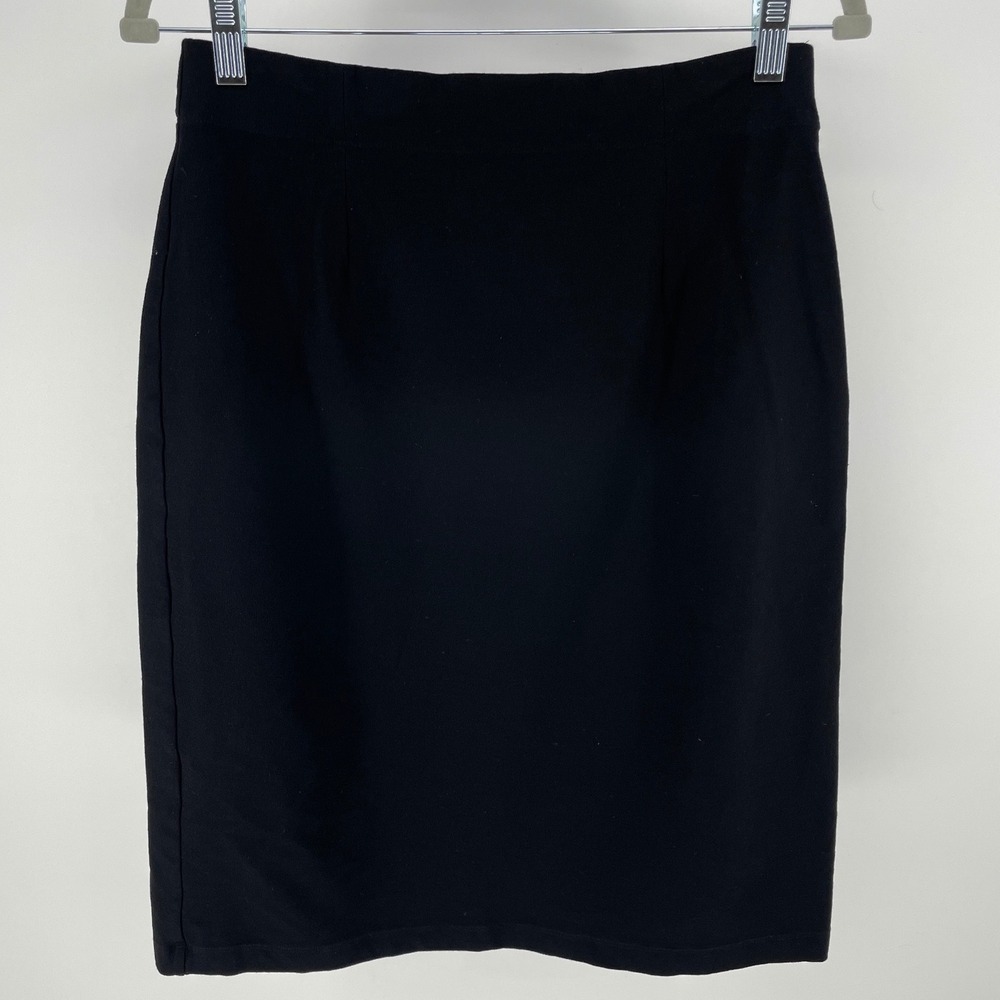 Eileen Fisher Pencil Skirt Womens S Black Excellent Viscose Stretch Minimalist